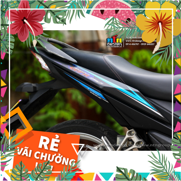 Tem rời GTR cam - xanh dán Winner V1 đen