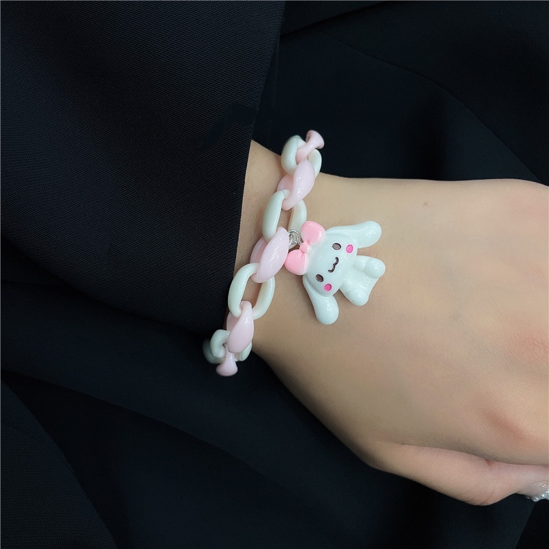 2 Vòng Tay Đôi Màu Hồng Và Xanh Dương Thời Trang Hoạt Hình Đáng Yêu Sanrio Phong Cách Nhật Bản Cái/bộ Cho Nam Nữ