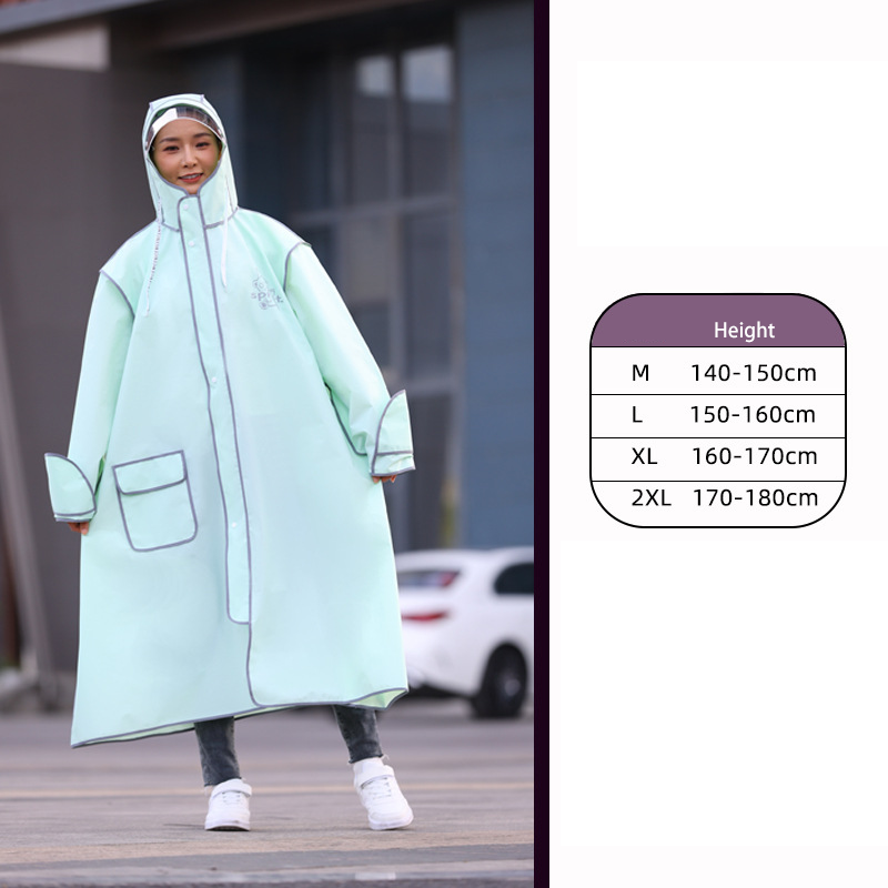 JJT Áo mưa, áo mưa, trọn bộ, áo mưa liền, áo mưa dày, áo mưa, áo mưa EVA, người lớn, khóa kéo, găng tay, áo mưa, dã ngoại nam nữ áo poncho thời trang