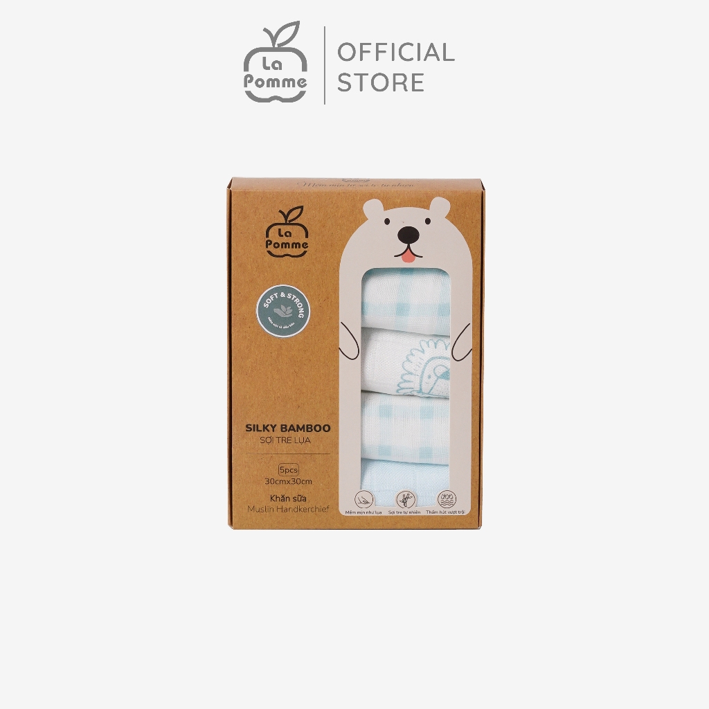 K001 Set of 5 La Pomme Silk Bamboo Fiber Milk Towels in Mixed Colors (30X30Cm) - Spring Sunshine