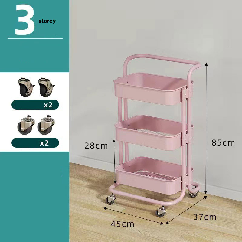 KS Small trolley, multifunctional toys, snacks, storage rack, floor trolley, storage shelf, bathroom multi-layer finishing shelf