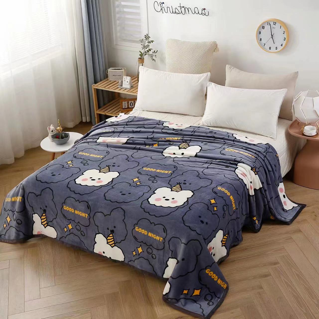 (FreeShip MAX) Chăn Muji lông tuyết cuộn xuất Nhật 2mx2m3