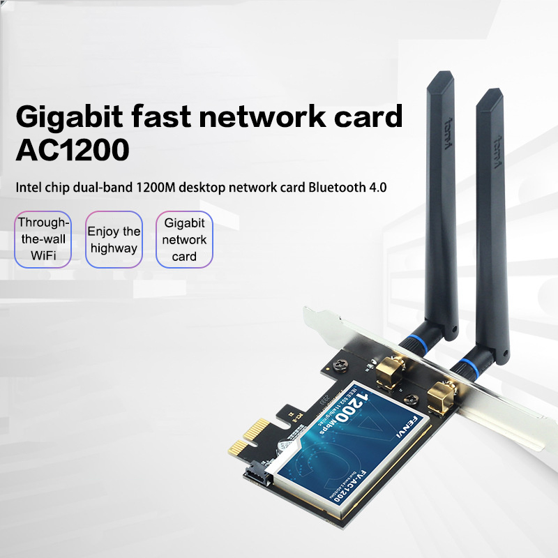 WiFi Wireless Adapter Network Card Dual Band AC1200 1200M 2.4Ghz/5Ghz PCIE Adapter For Bluetooth 4.0 Desktop Windows 7/8/10/11 MAOQIAN. 