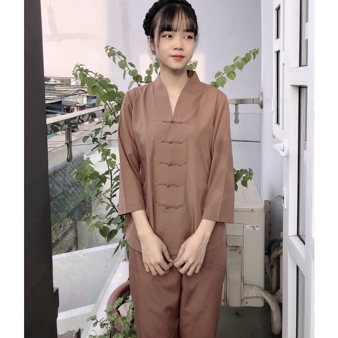 Đồ Lam Đi Chùa # Bà Lai Nút Cây Không Thêu
