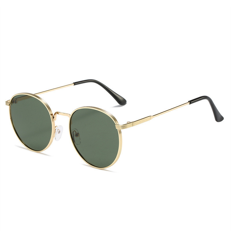 Enacolor Retro Circular Small Ellipse Frame Sunglasses Trendy Men Women's Metal Sunglasses New. 