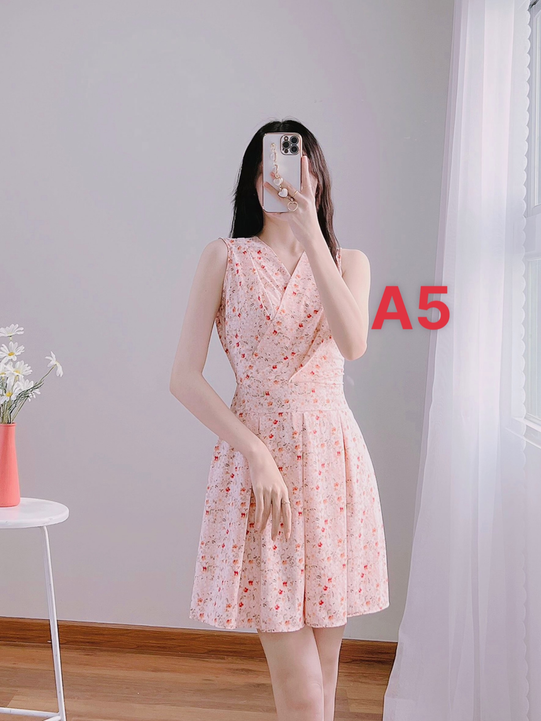 Đầm kèm thêm quần đùi, chất lụa hàn, mặc nhà, đi chơi đều được.