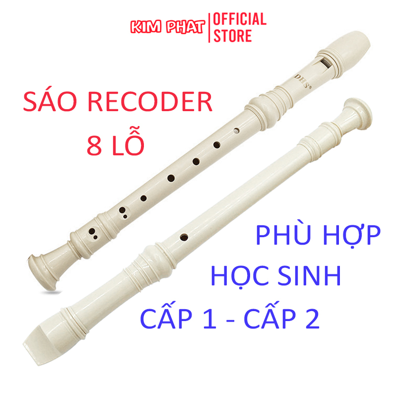 Sáo dọc Recoder 8 lỗ Kèm que vệ sinh dành cho học sinh âm nhạc