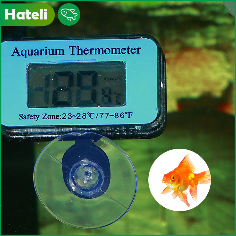 HATELI Aquarium LCD Digital Waterproof with Suction Cup Fish Tank Water  Temperature for Fish Like Betta Water Temperature Meter 0°C~50°C