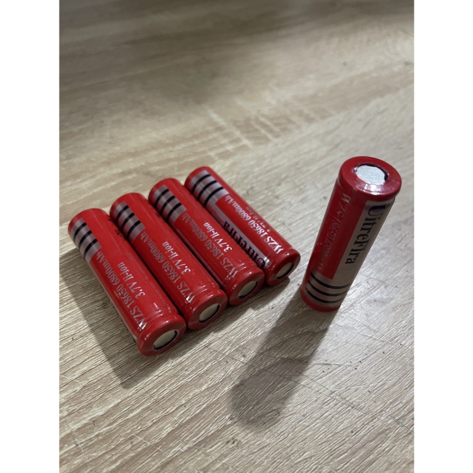PIN SẠC 18650 ĐỎ 3V7 DUNG LƯỢNG 6800MAH