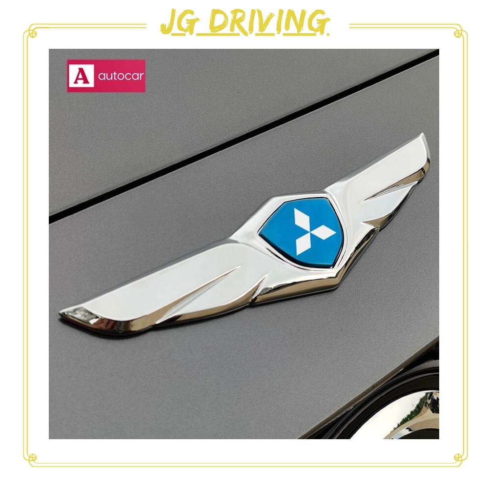 JD LAIFU for Mitsubishi Car Front Hood Ornaments Bonnet Metal Decoration Logo Angel Wings Fit Xpander Delica Mirage Pajero Sport L200 Accessories