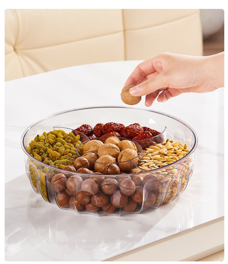 ZUOGUAN Dried fruit box Sealed dried fruit box push type Snack candy box Pentagonal lattice