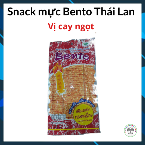 Snack mực Bento cay Thái Lan gói 5g - gồm 3 vị