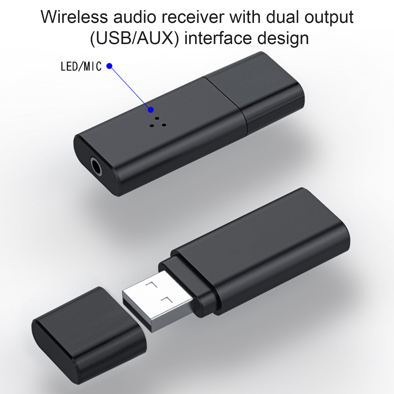 Bluetooth-compatible 5.0 Audio Adapter Plug-and-play Bluetooth-compatible Adapter Wireless Audio Adapter Bluetooth 5.0 Transmitter Receiver for Car Stereo Tv Headphones More Low Latency Plug