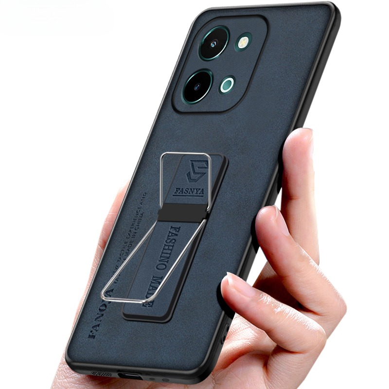 For VIVO Y28 Y28S Phone Case Fluff Luxury Sheepskin Silicone Soft TPU Anti-knock Kickstand for Vivo Y28S Y28 Cover casing HP.