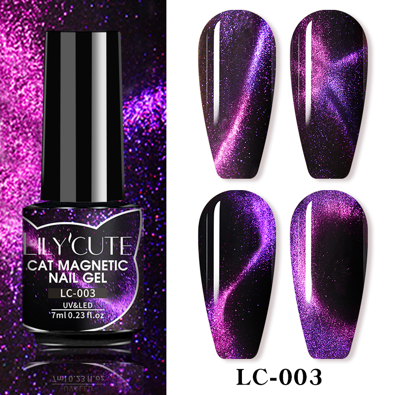 UR SUGAR 7ml 9D Reflective Cat Gel Polish Semi Permanent Soak Off UV LED Glitter Nails Stick Black Gel Needed