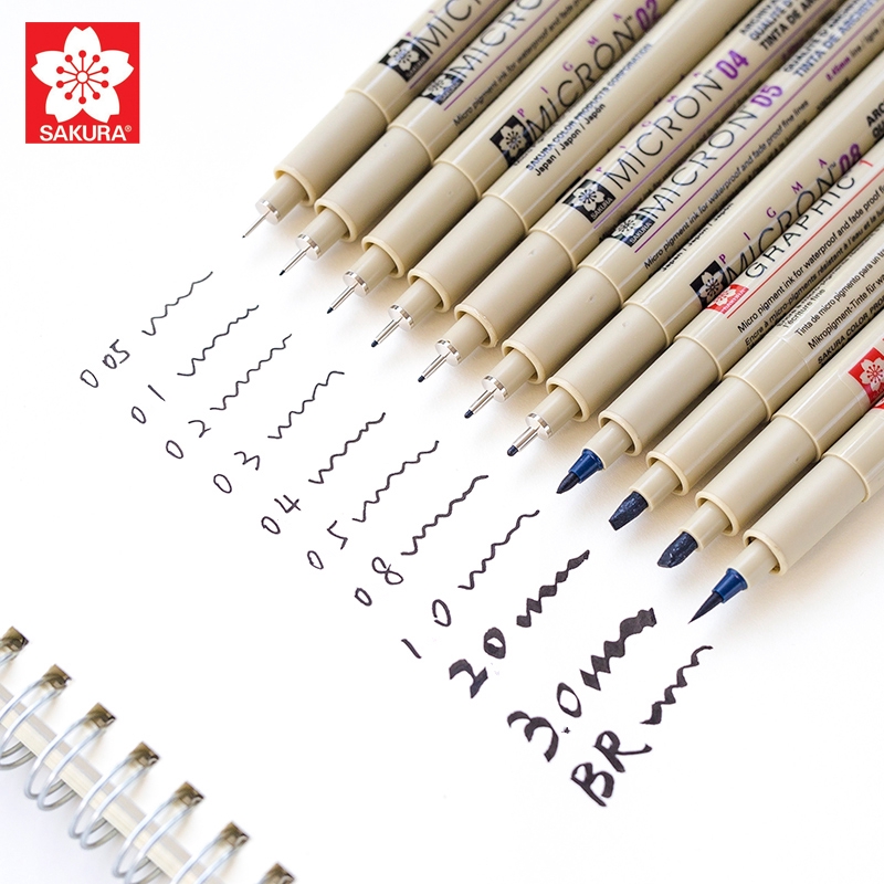 [Space Art Store] Bút Line Kĩ Thuật Kháng Nước  SAKURA PIGMA MICRON (0.03-BRUSH)