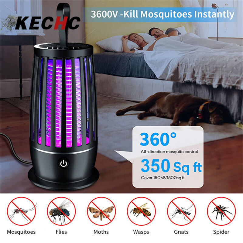 Kechc 5w 2-in-1 mosquito killer night light electric fly bug zapper mosquito trap with 2000mah battery for outdoor indoor