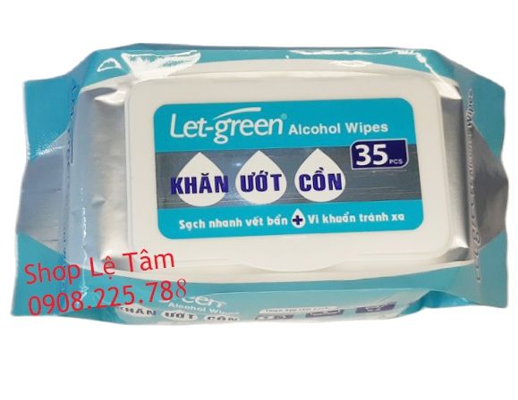 Khăn ướt cồn Let-green 35 miếng/bao