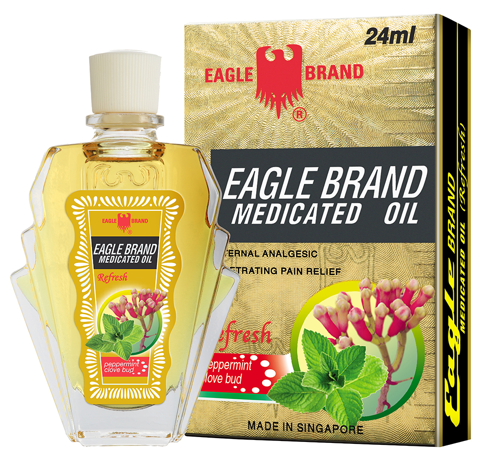 Dầu gió Con Ó Singapore Eagle Brand 3ml, 12ml & 24ml