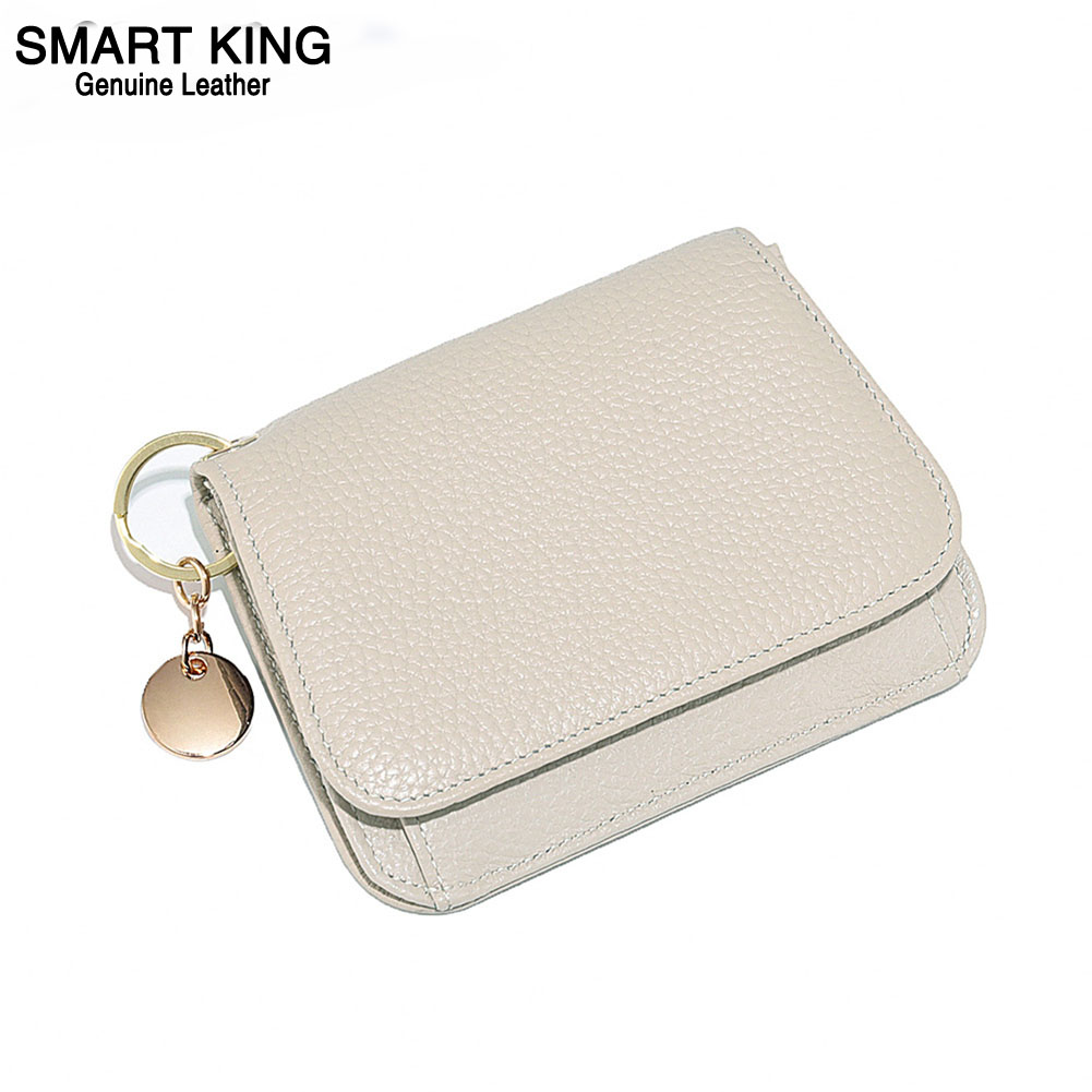 Smart King New Fashion Coin Purses For Women Genuine Cow Leather Multifunction Casual Card Holders Mini Wallets Key Holders Clutch Bags