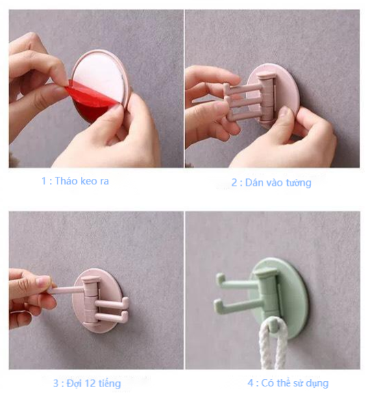 Móc treo đồ dán tường - 3 Chấu