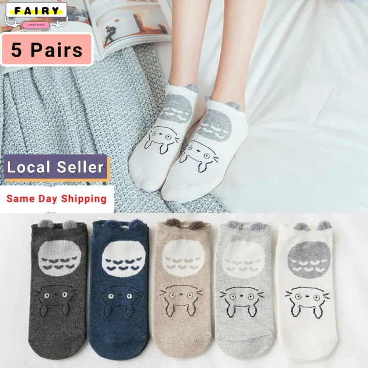 5 Pairs Women Socks Ladies Cute Cotton Cartoon Animals 3 D Ears Stealth Women Slipper Socks Nice Girl Socks Casual Boat Socks Girls Ankle Socks Lazada Singapore