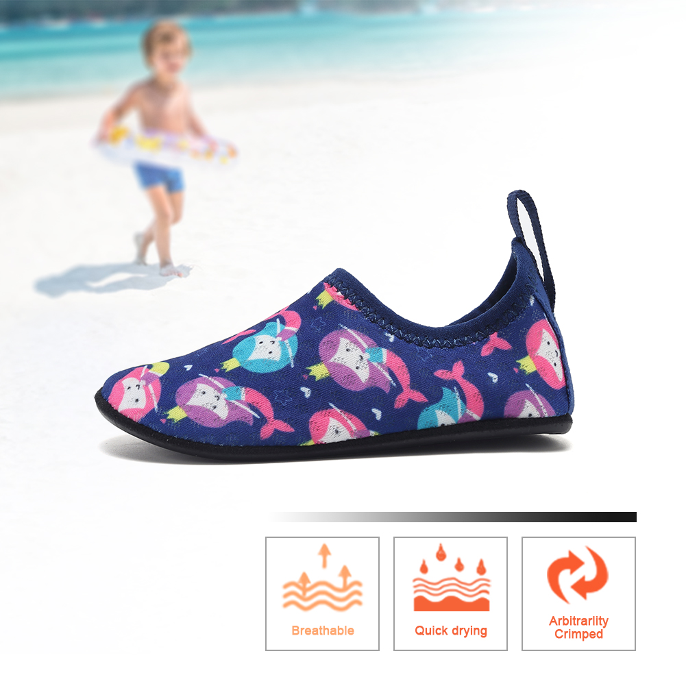 VIFUUR Children's Swimming Shoes Water Shoes Kid Beach Sneaker Aqua Slippers Non-Slip Breathable Quick-Drying Barefoot Soft Sock. 
