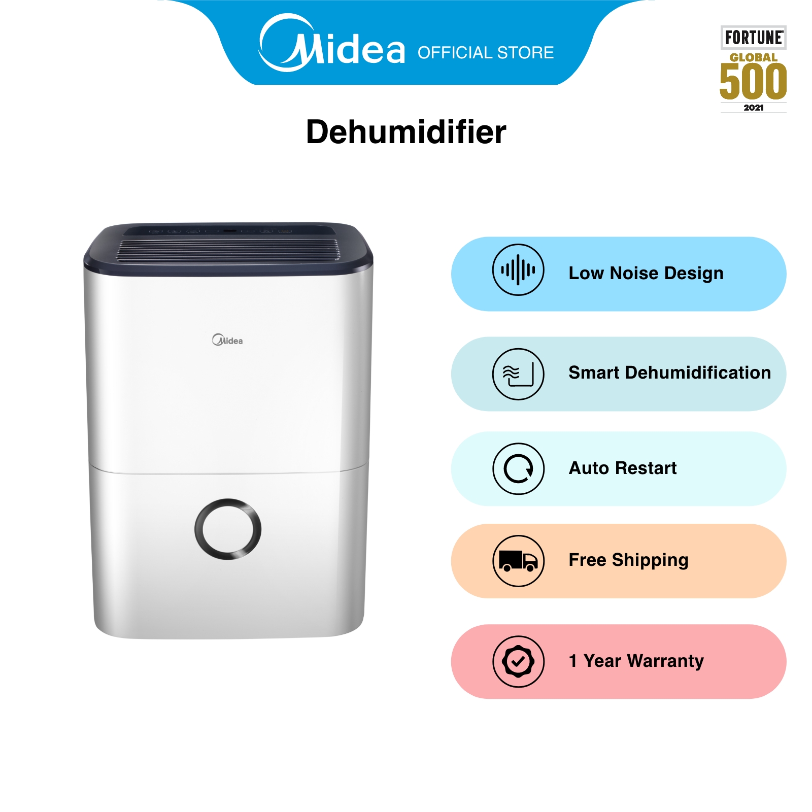 [Bulky] Midea MDDF16DEN7 Smart Dehumidifying Dehumidifier, 16L