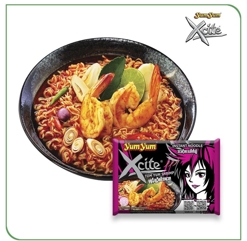 Yum！ Yum Yum Xcite Instant Noodle Tom Yum Mala Shrimp Chicken Creamy