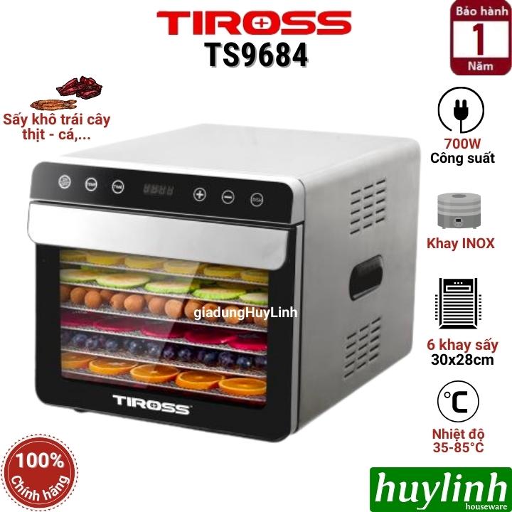Máy sấy thực phẩm tiross ts9684 - 700w - 6 khay inox