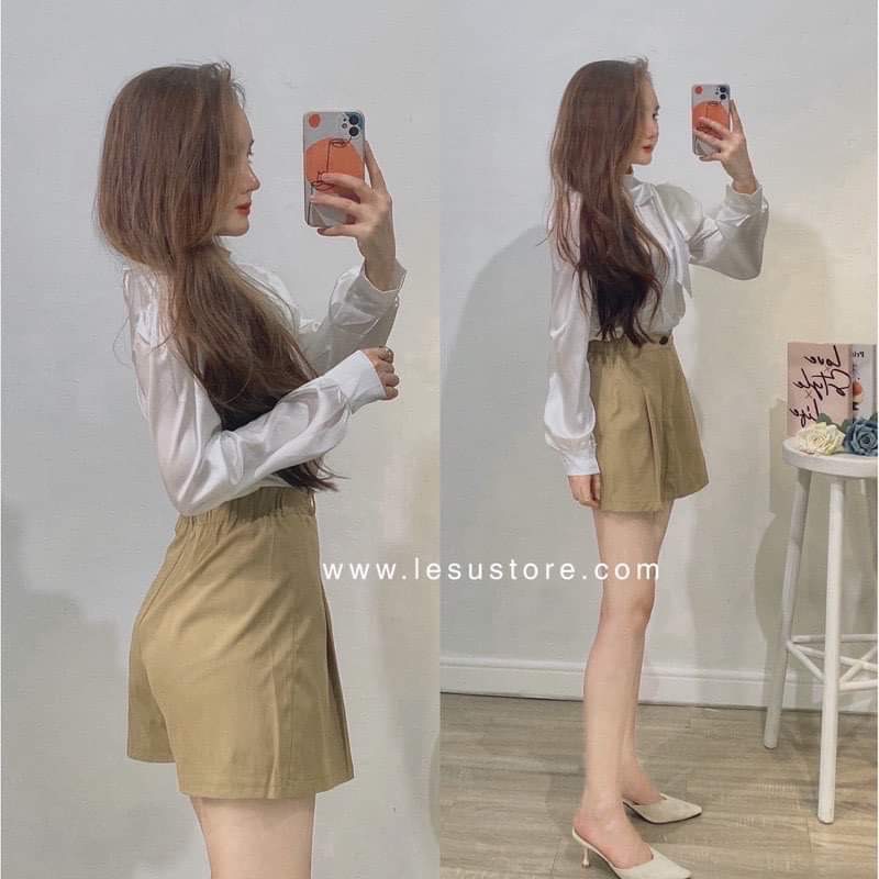Quần giả váy nữ lưng thun chất kaki cực đẹp,Chân váy kaki basic