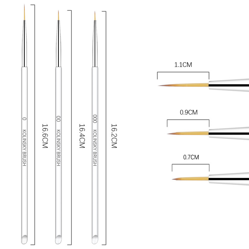 Set Cọ Nét Cán Pha Lê Trong Suốt Cao Cấp Vẽ Móng