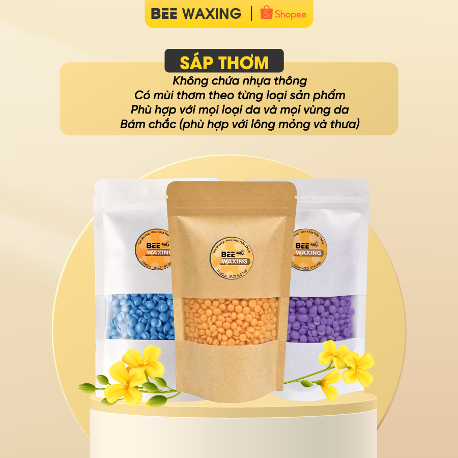 Sáp Wax Lông Siêu Bám Cao Cấp - 100gr Hard Wax Beans [Tặng Kèm Que Wax]