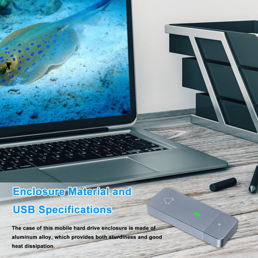 M.2 NVMe 2230 Portable SSD Box JMS583 Solid State Drive Case USB3.2 Gen2 External Hard Disk Box M&B Key for M2 2230 SSD