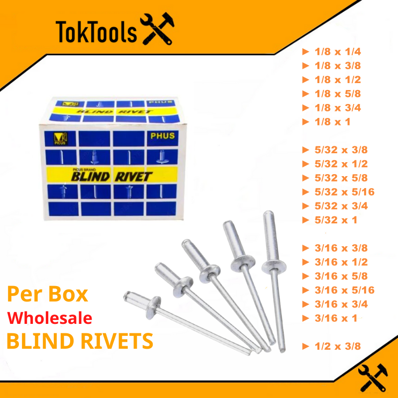 Blind Rivets Wholesale 1/8x1/4,1/8x3/8,1/8x1/2,1/8x3/4,1/8x1, 5/32x3/8,5/32x1/2, 3/16x1/2,3/16x3