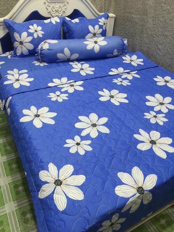 Bộ chăn drap 5 món  cotton poly  (ĐỦ KÍCH THƯỚC) - CÓ QUÀ TẶNG
