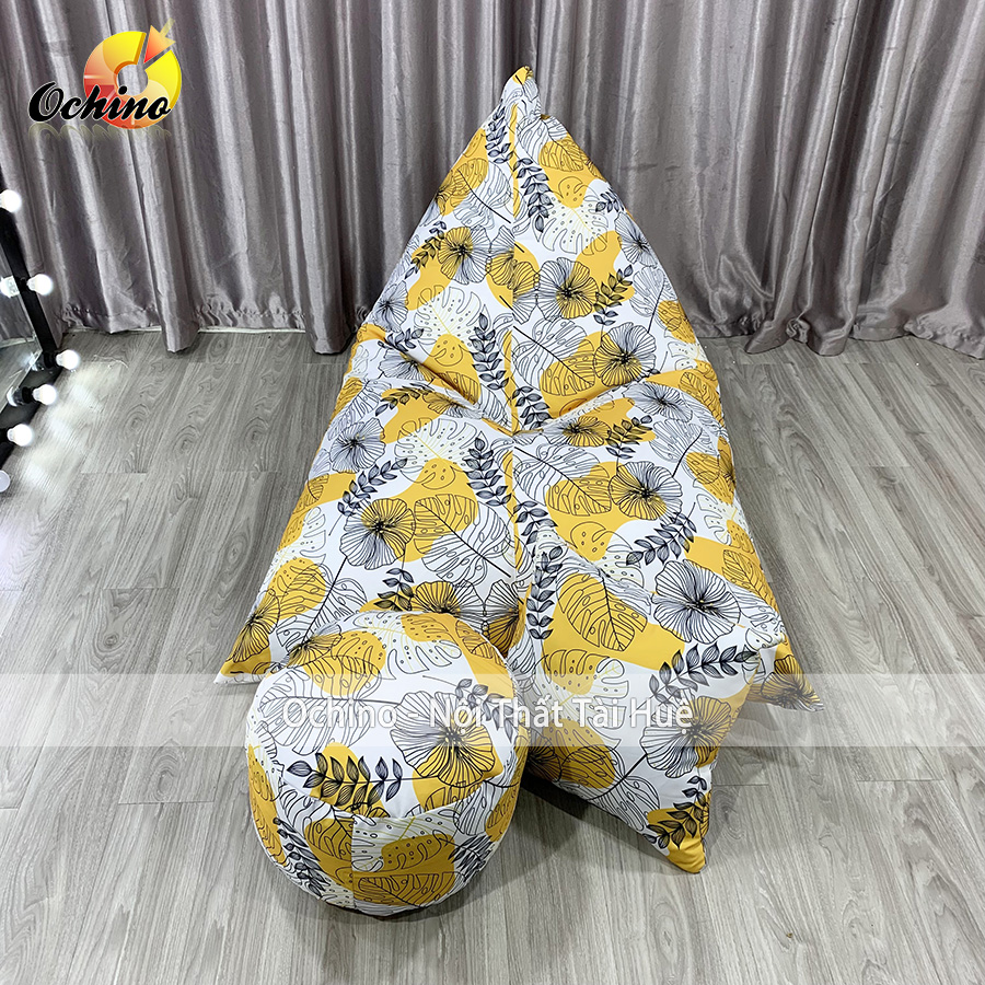( FREE SHIP ) Ghế Hạt Xốp, Ghế Sofa Thư Giãn Dáng Tuyền Sang Trọng Đủ Ba Món Đã Kèm Hạt Xốp ( Có Sẵn)