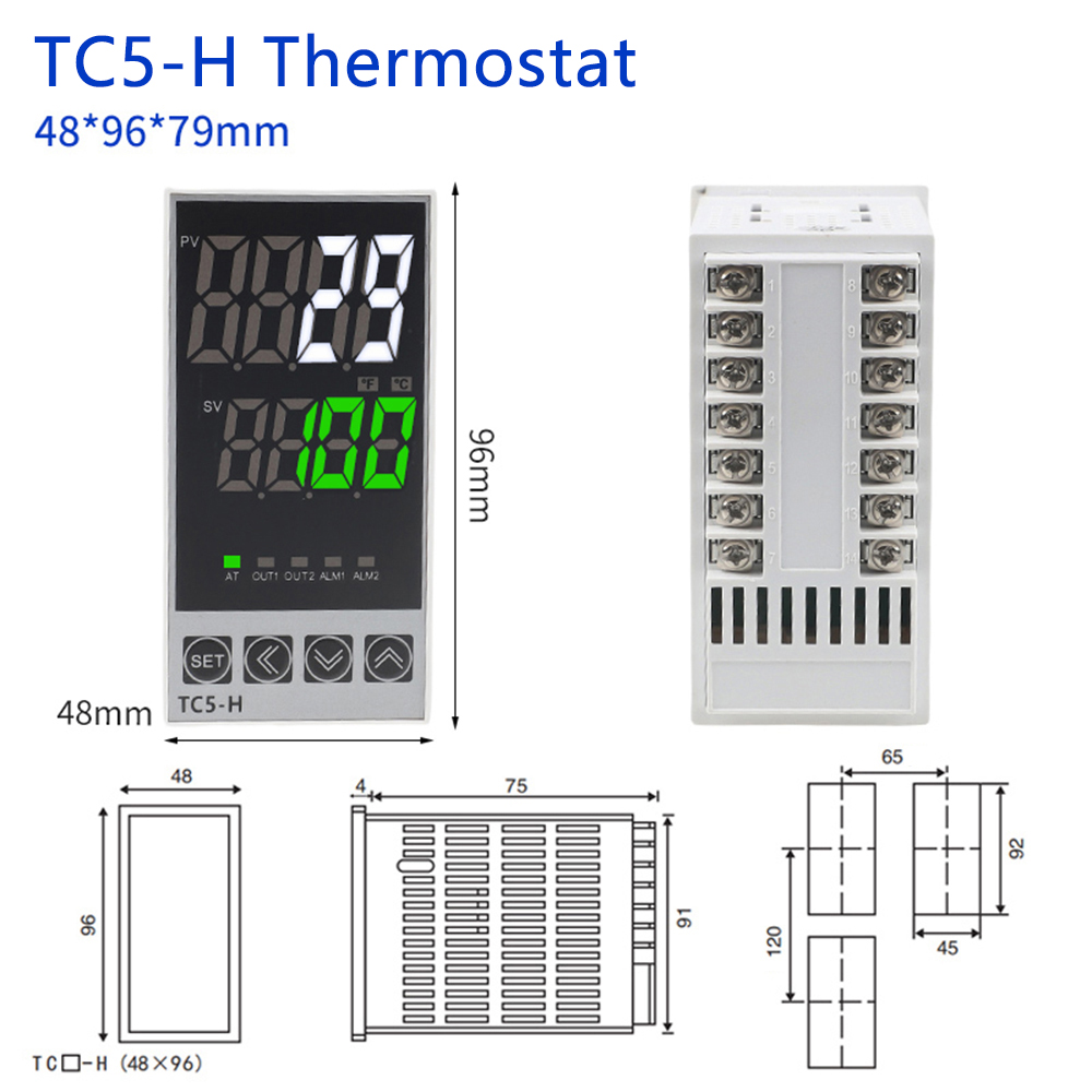diymore Temperature Controller PID Digital Temperature Controller Relay Output Thermostat AC100-240V Temperature Control Switch