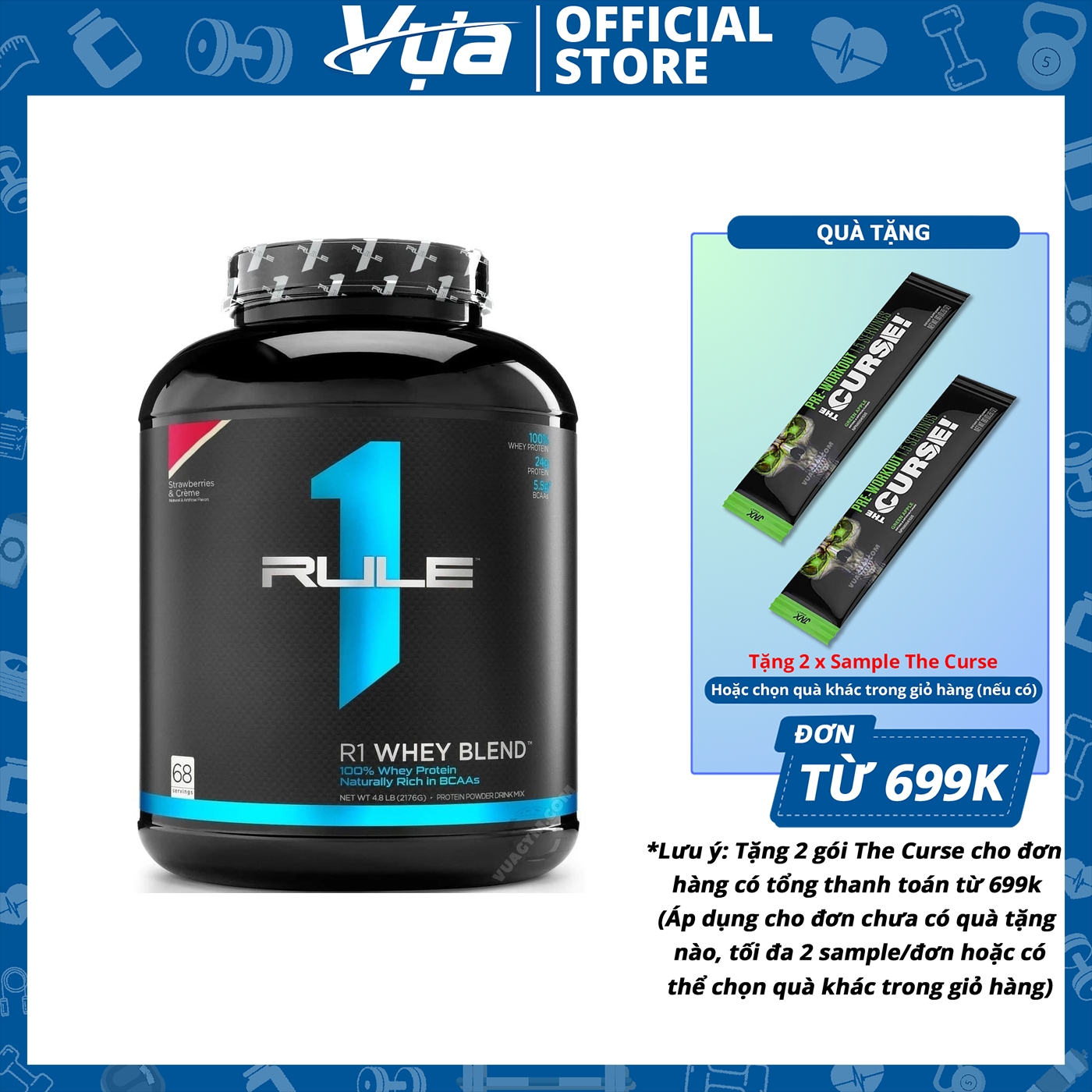 Bột dinh dưỡng rule 1 - r1 whey blend - tăng cơ giảm mỡ, hỗ trợ phục hồi cơ bắp, chính hãng