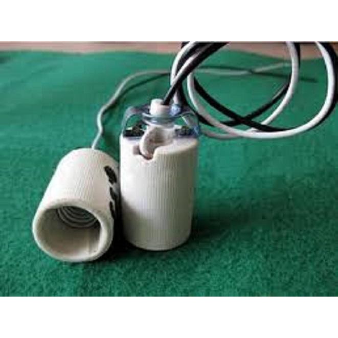 Đui sứ E14 có dây chịu nhiệt (Giá 1 cái)