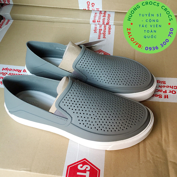 GIÀY NHỰA ĐI MƯA CROCS CITILANE ROKA SLIP ON CHO NAM MÀU XÁM