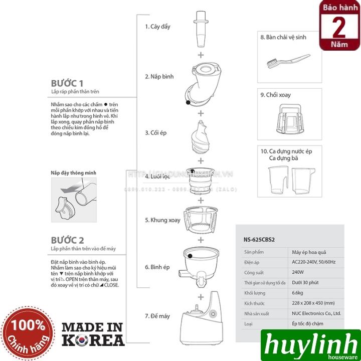 [HCM][Trả góp 0%]Máy ép chậm Kuvings NS-625CBS2 - Hàn Quốc