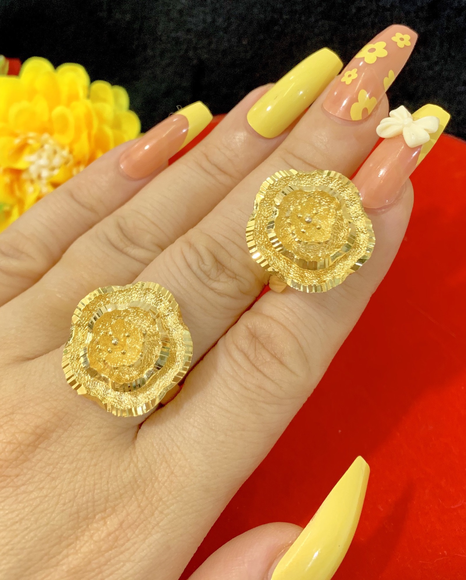 Nhẫn nữ cưới, nhẫn nữ mạ vàng 24k mẫu 01.180522