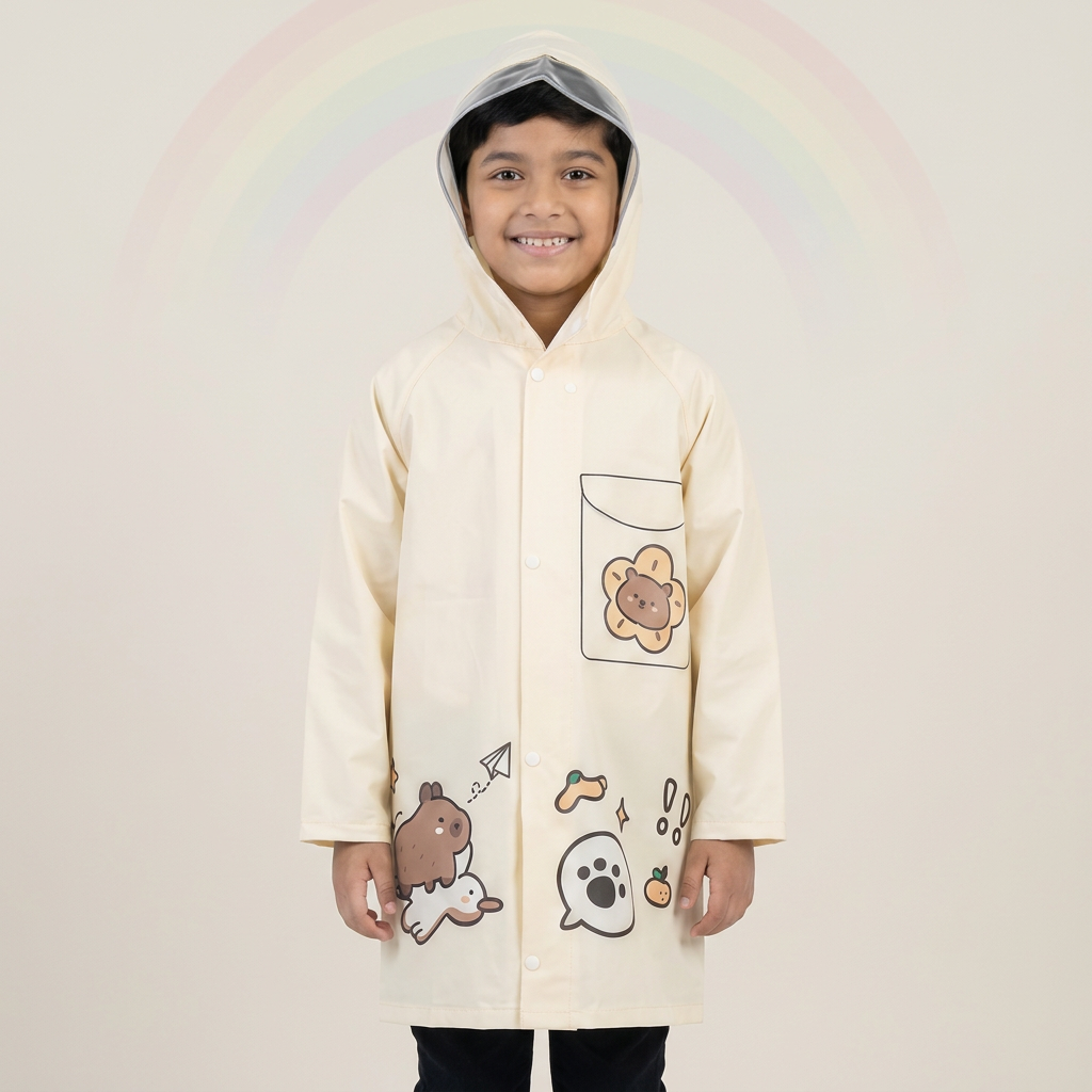 Children's Raincoat Girls Boys Kindergarten Preschool Elementary School Preschool Backpack Location Waterproof Raincoat for Kids