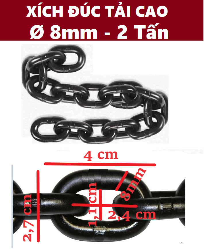 Dây xích đúc tải cao Ø [ 8mm ]