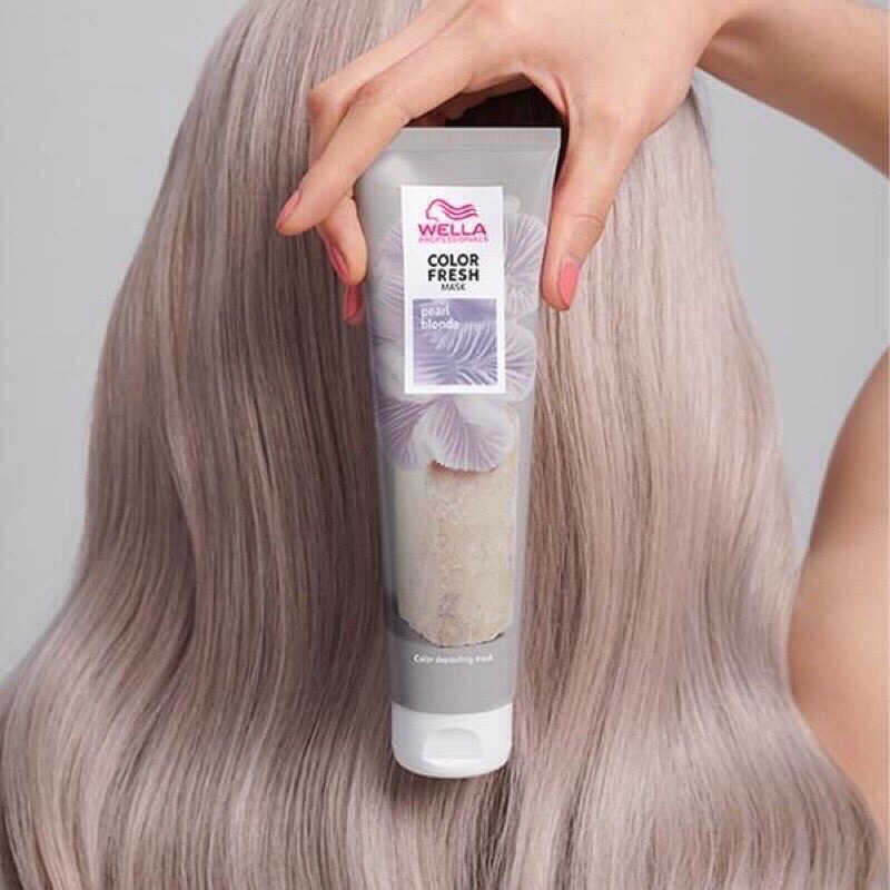 Hấp tóc dưỡng bổ sung hạt màu pearl blonde wella color fresh mask 150ml