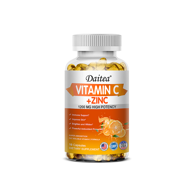 daitea Vitamin C Supplement Immune Support, 1200 mg, Zinc 20 mg, Improves Skin, Promotes Skin