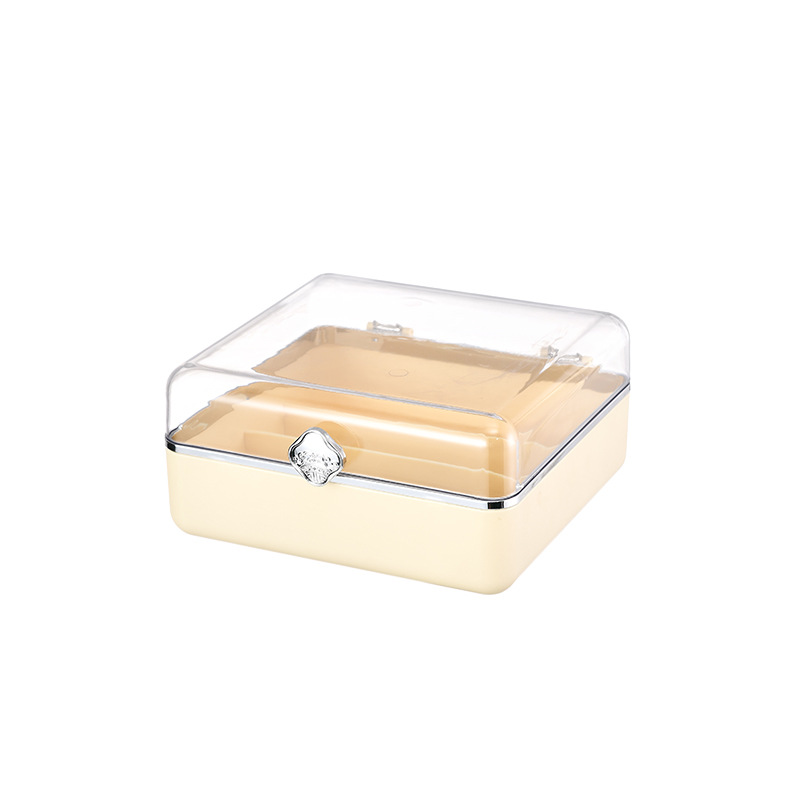 KS Light luxury desktop cosmetics dustproof storage box Drawer type plastic storage jewelry box Student dormitory storage rack