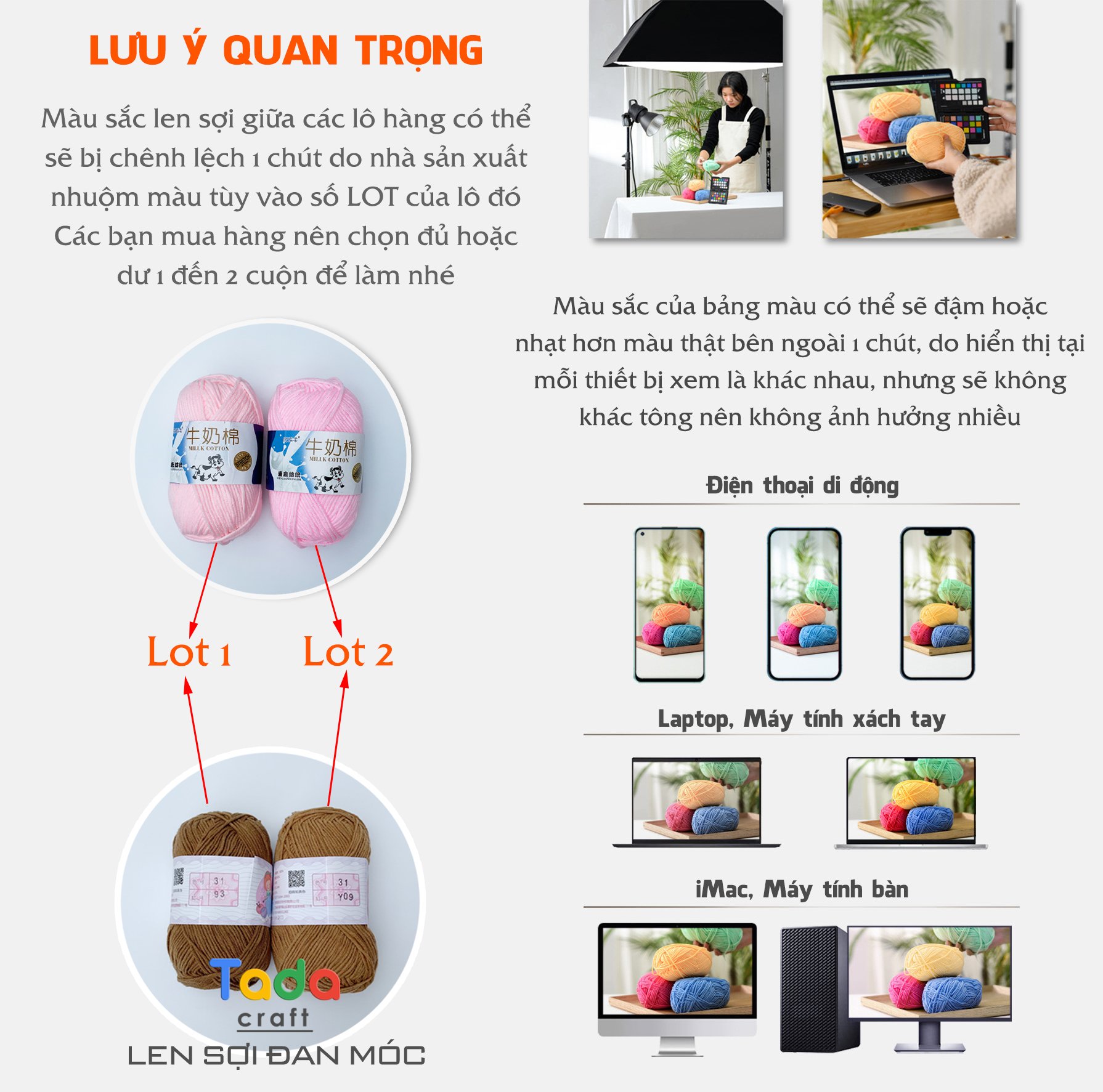 (Bảng màu 1) Len Milk Cotton 50gr mác đen