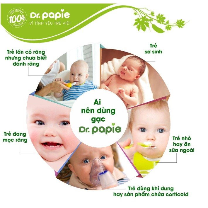 Gạc rơ lưỡi Dr.Papie hộp 30 gói cho bé chính hãng Kids Plaza